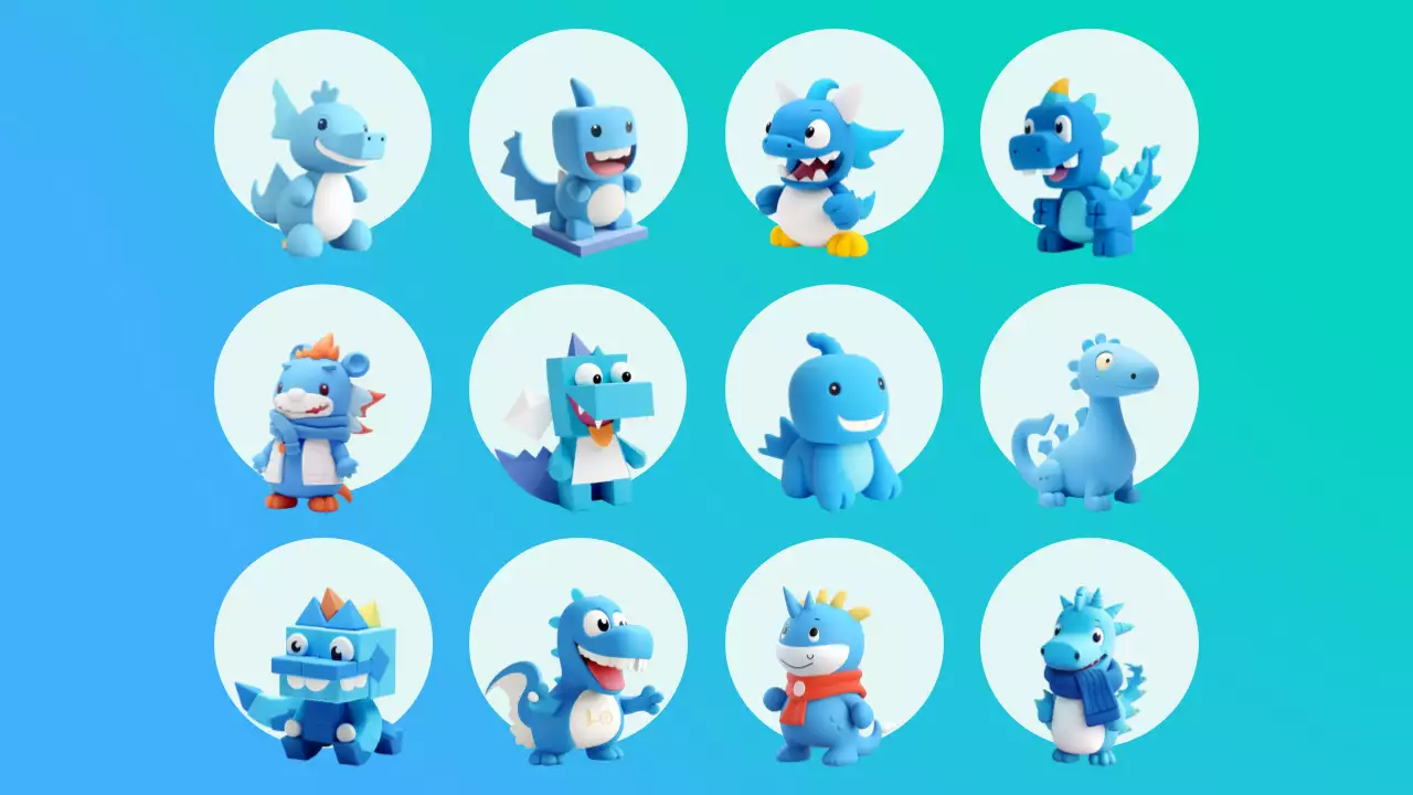 青 かわいい キャラクター ポスター プレゼンテーション