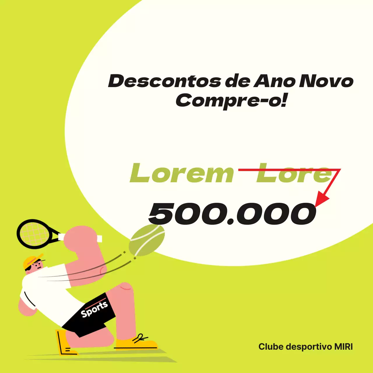 Um simples anúncio de desconto de ginásio a verde lima e branco