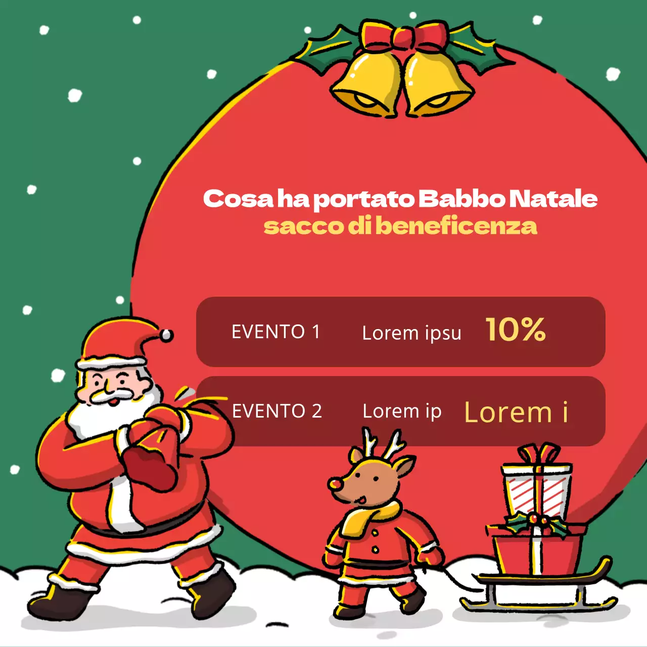 Promuovere un modello natalizio rosso e verde