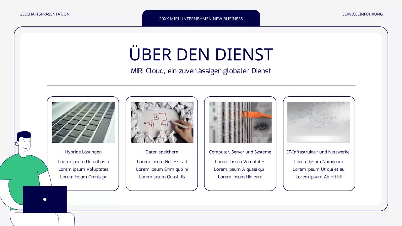 Ein einfaches grünes und graues neues Dienstleistungsangebot