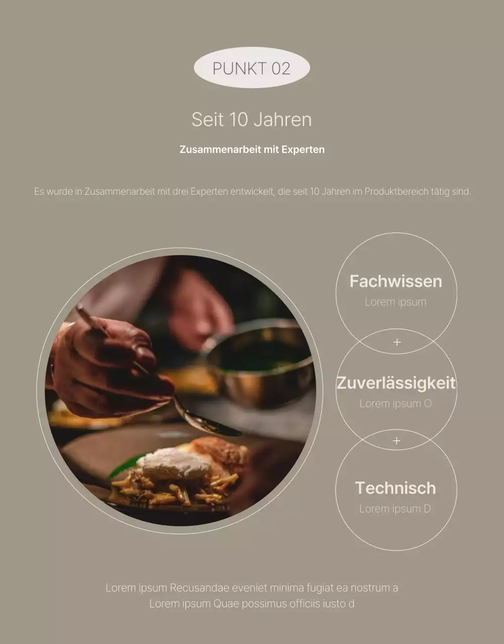 Werbung für ein einfaches Produkt in Beige und Braun