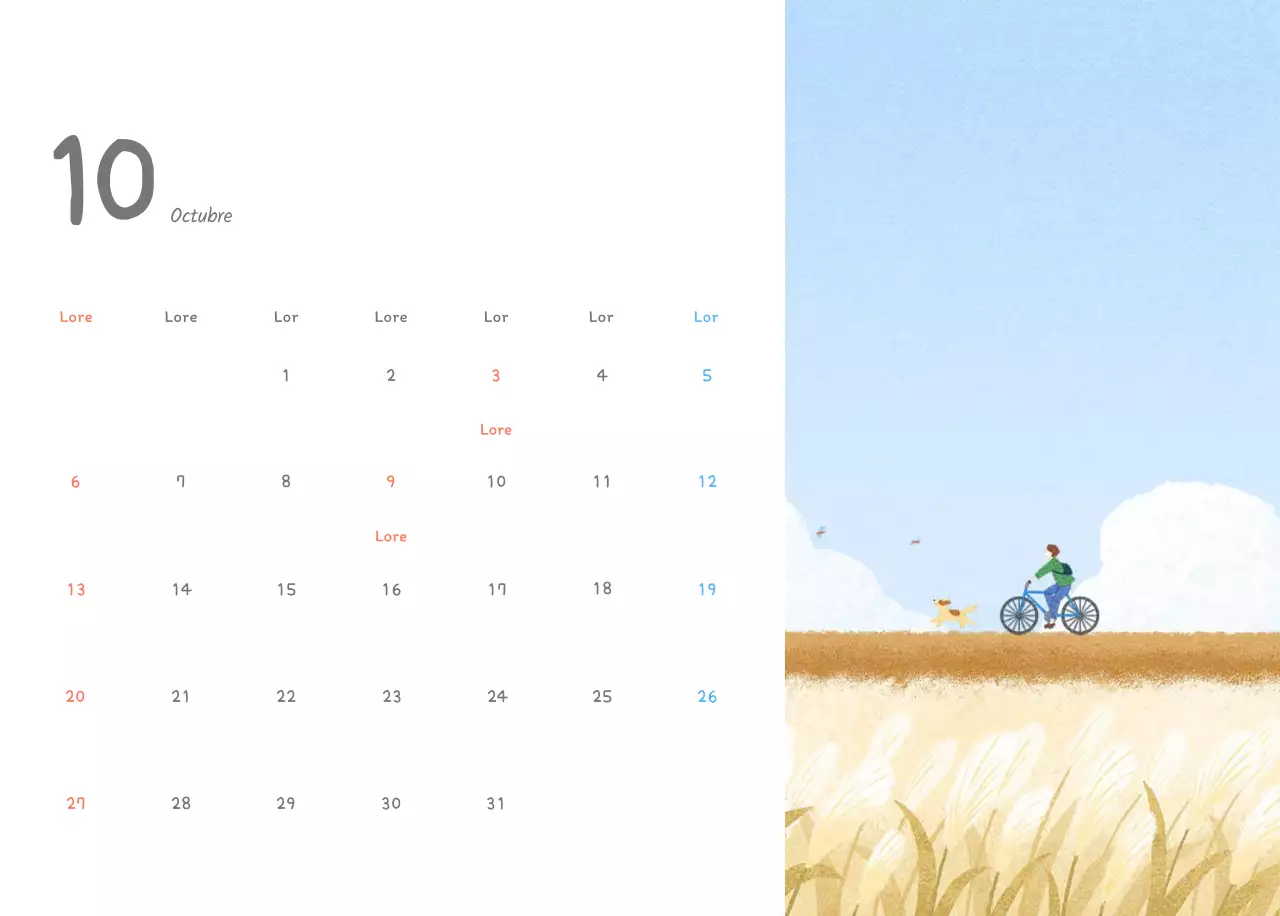 Simpáticos calendarios con adorables ilustraciones