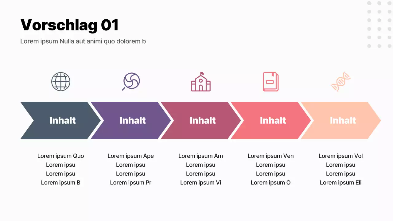 Ein moderner Ideenprozessbrief in Lila