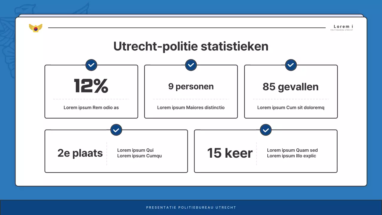 Standaard nieuwsbriefberichten politiebureau in blauw en marineblauw