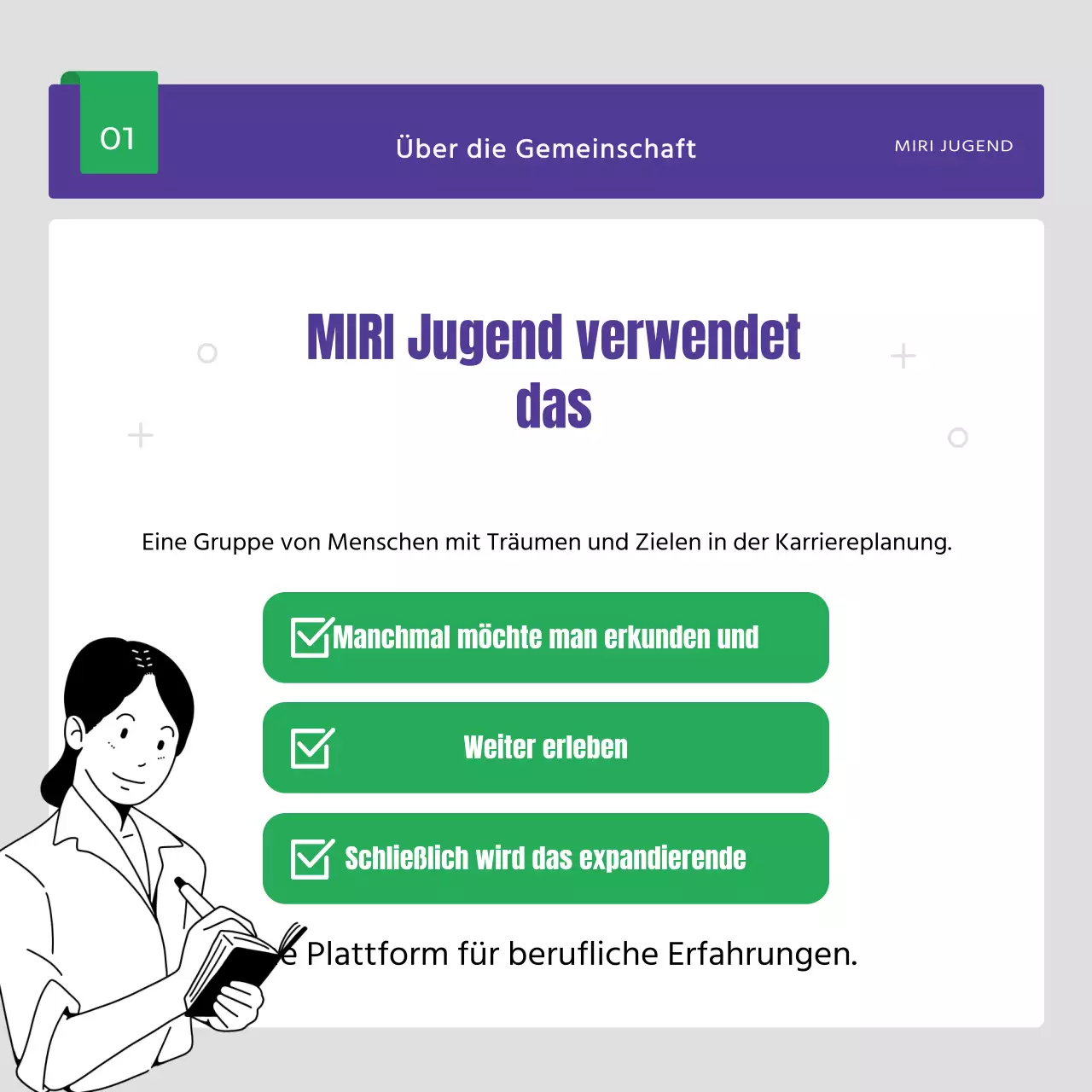 Eine einfache Anwerbung für die Gemeinschaft mit Abstracts und Boras