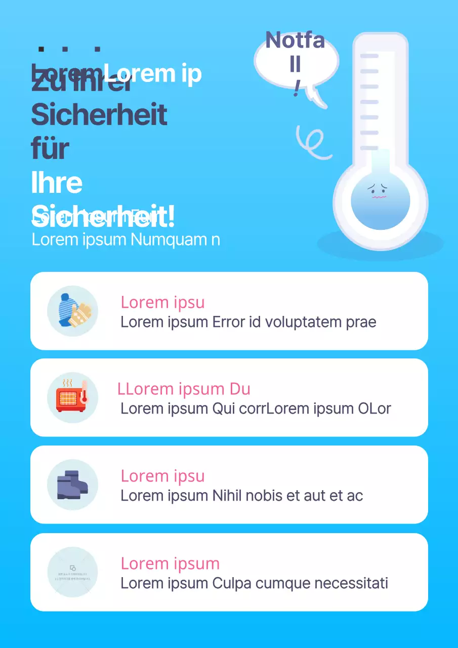 Ein schlichter Kaltwetterratgeber in Weiß und Hellblau