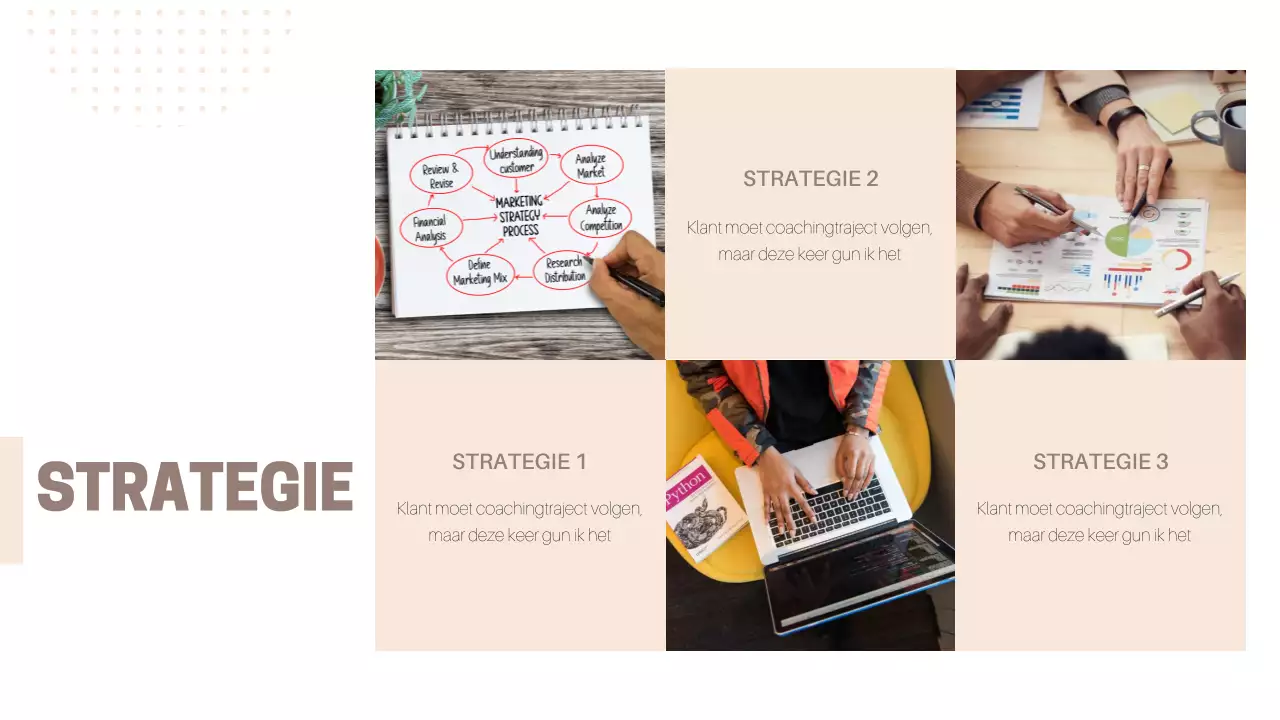 Klassieke zakelijke materialen in beige en bruin