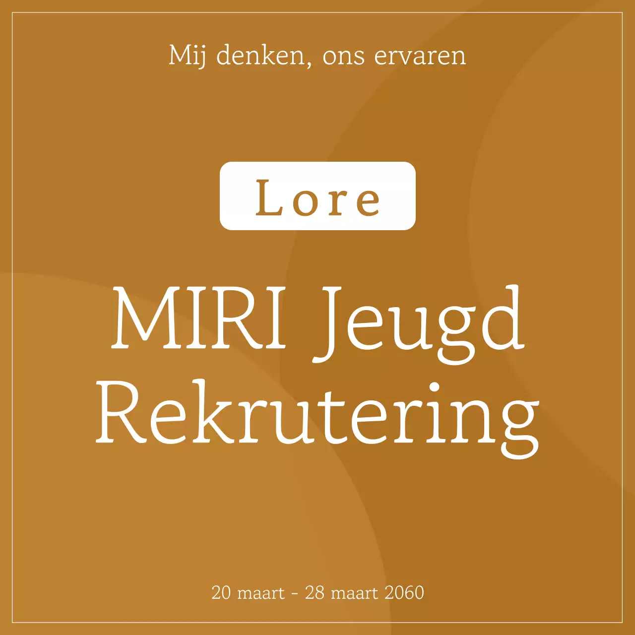 Een eenvoudig bruin en ivoorkleurig wervingsveld voor de gemeenschap