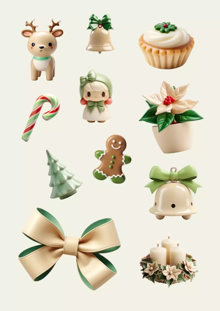 Adhesivos navideños de porcelana