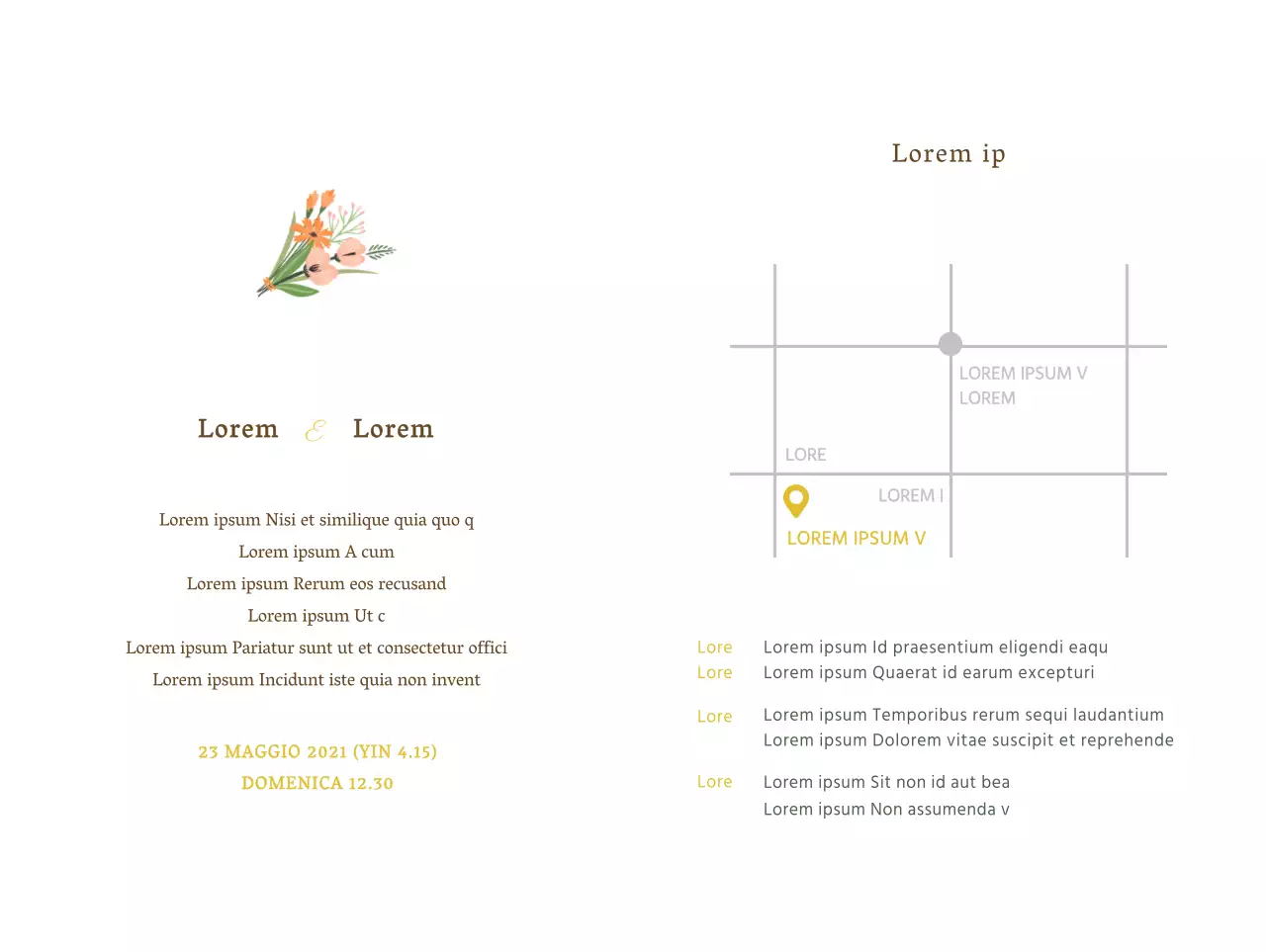 Invito di nozze emozionale con illustrazioni di nozze calde su sfondo beige