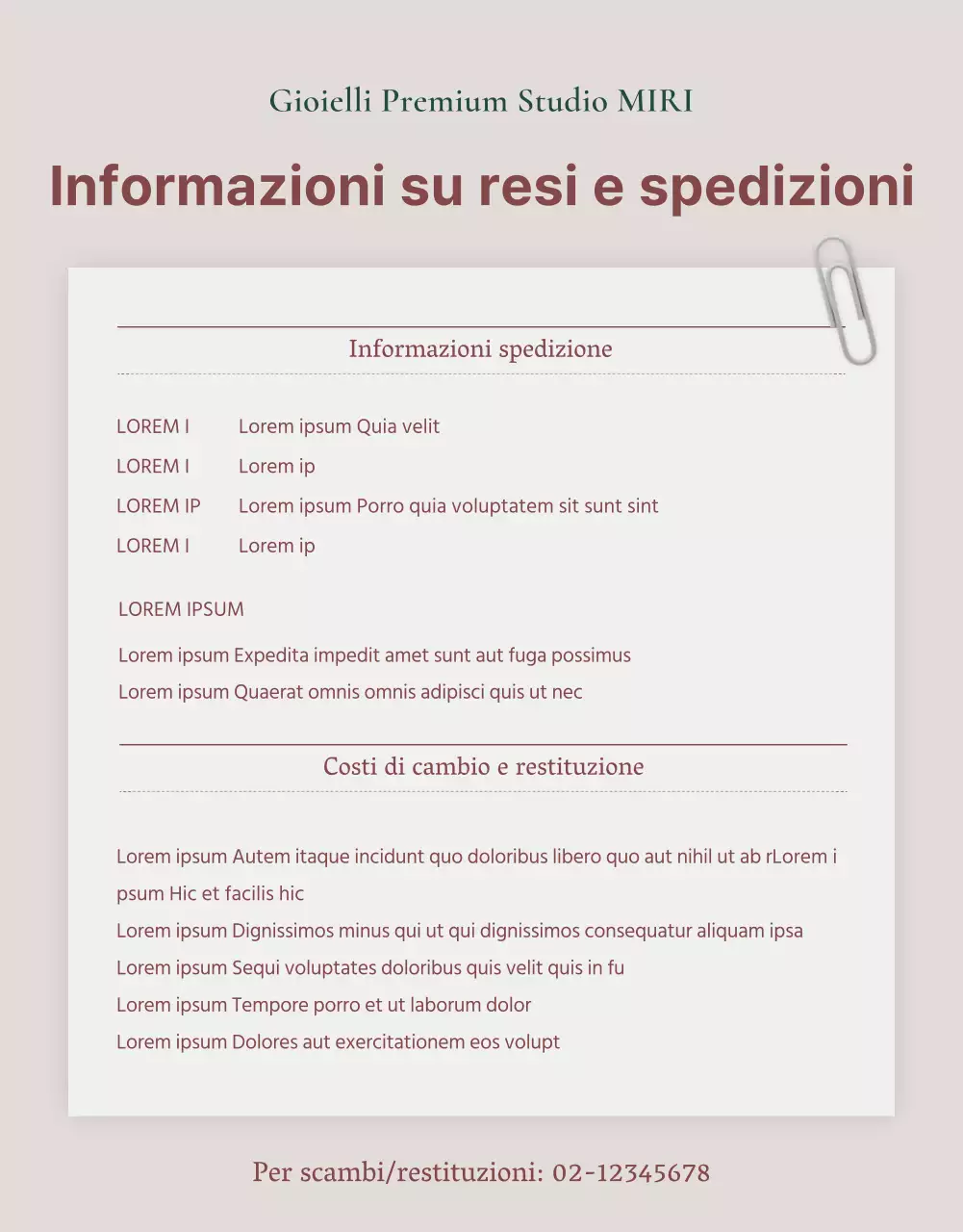 Un annuncio che vende un lookbook di accessori di gioielleria di tendenza in rosa e marrone.