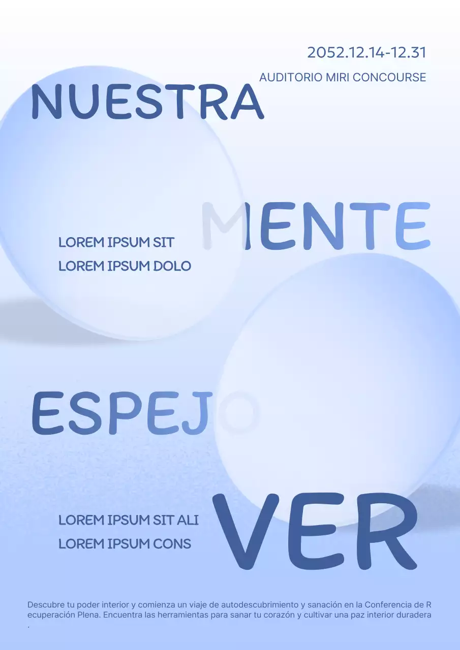 Promueva una sencilla conferencia sobre salud mental en azul claro y azul marino