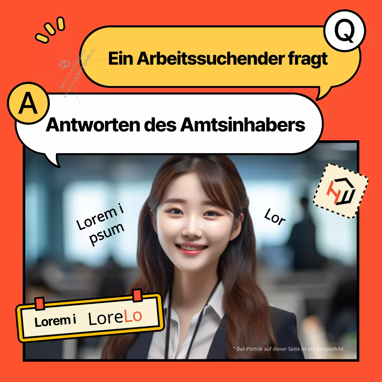 Bewerben Sie Jobangebote mit einfachen orangefarbenen Sprechblasen