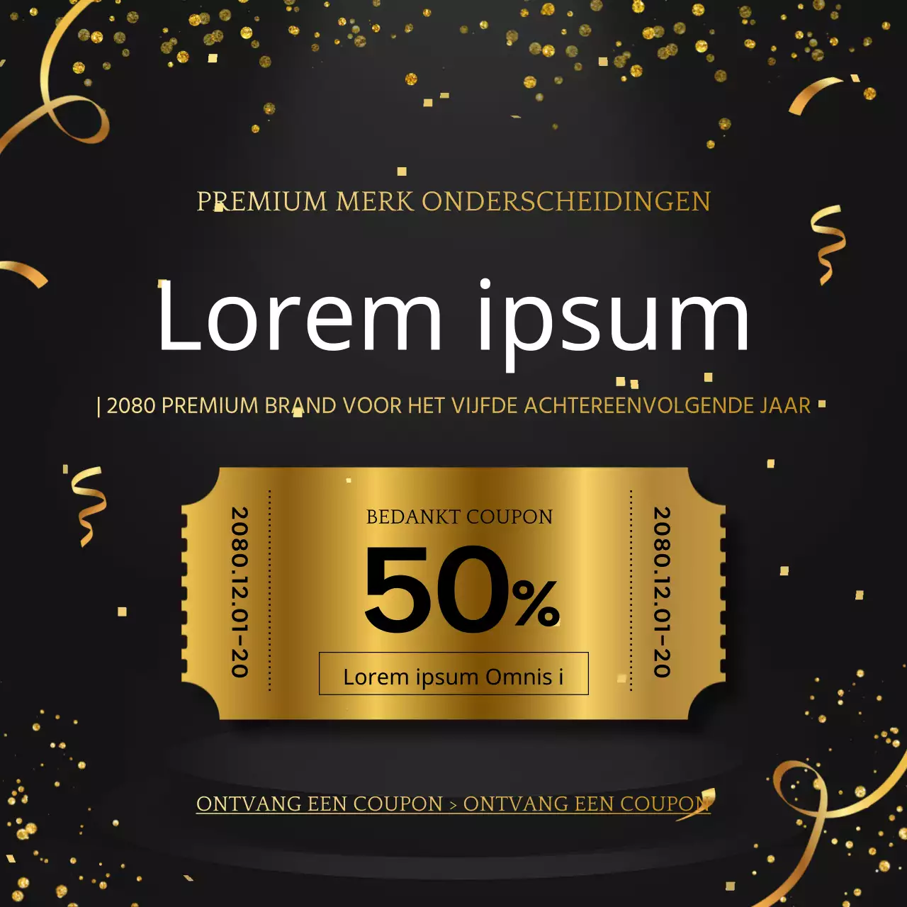 Maak reclame voor een luxe eindejaarsuitreiking in goud en zwart