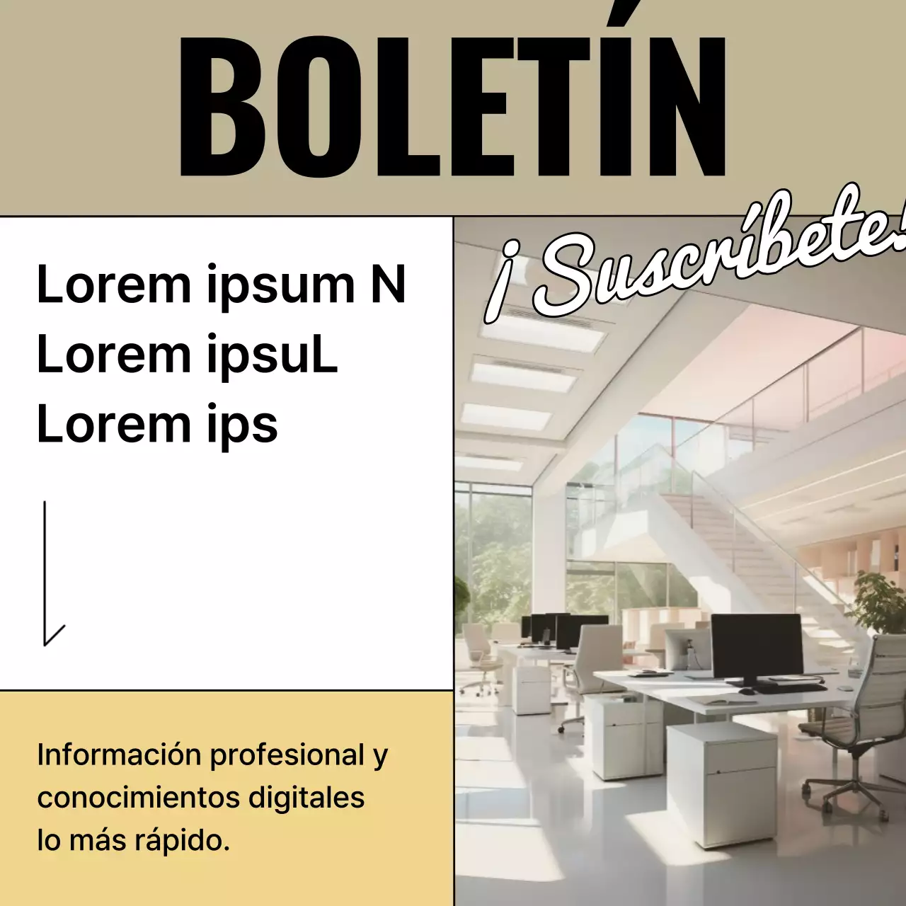 Promover una contratación comunitaria moderna en beige y negro