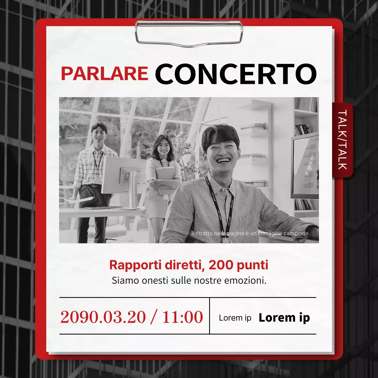 Promuovere un semplice concerto di discorsi rossi e blu