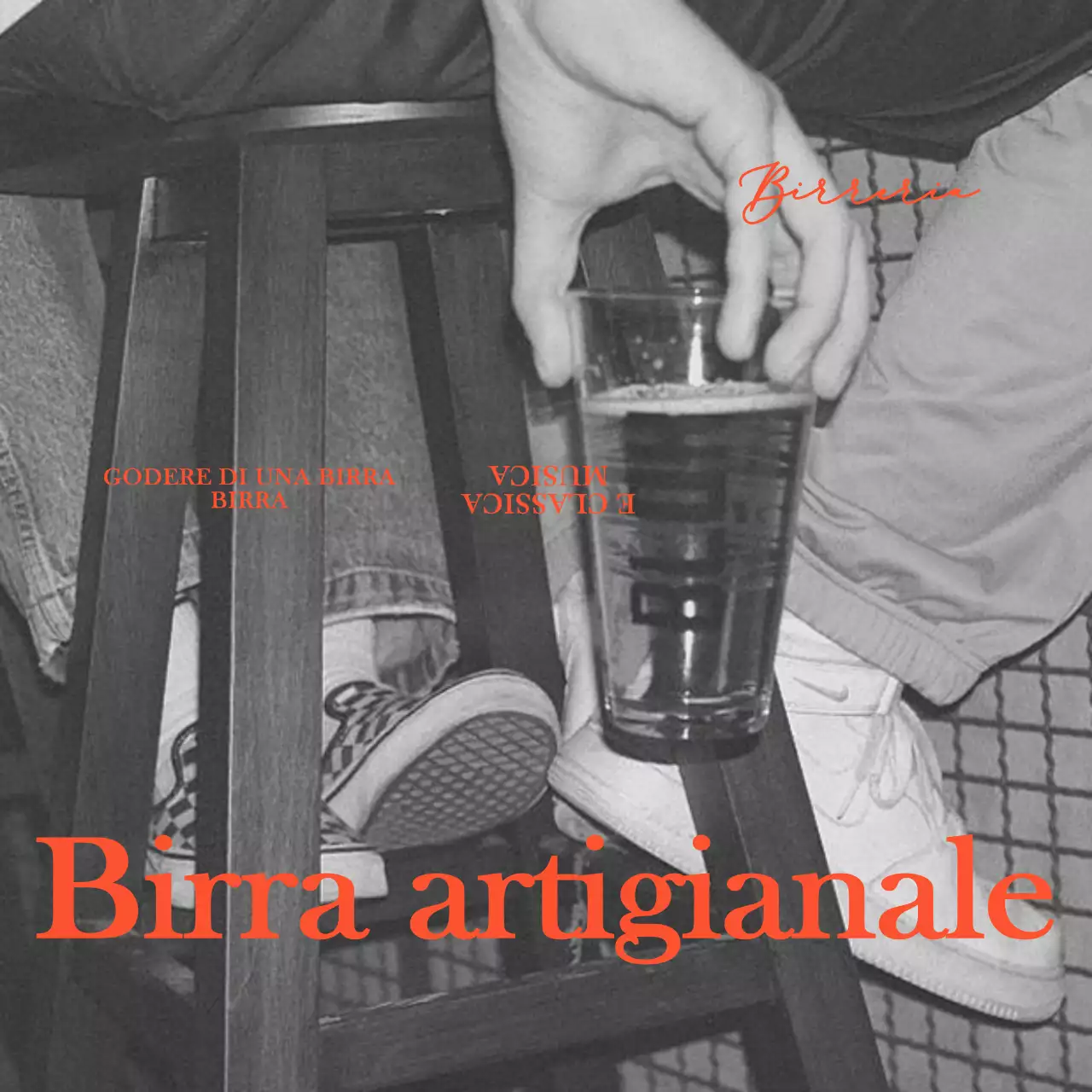 Pub di ispirazione vintage con fotografie sentimentali in bianco e nero e font serif