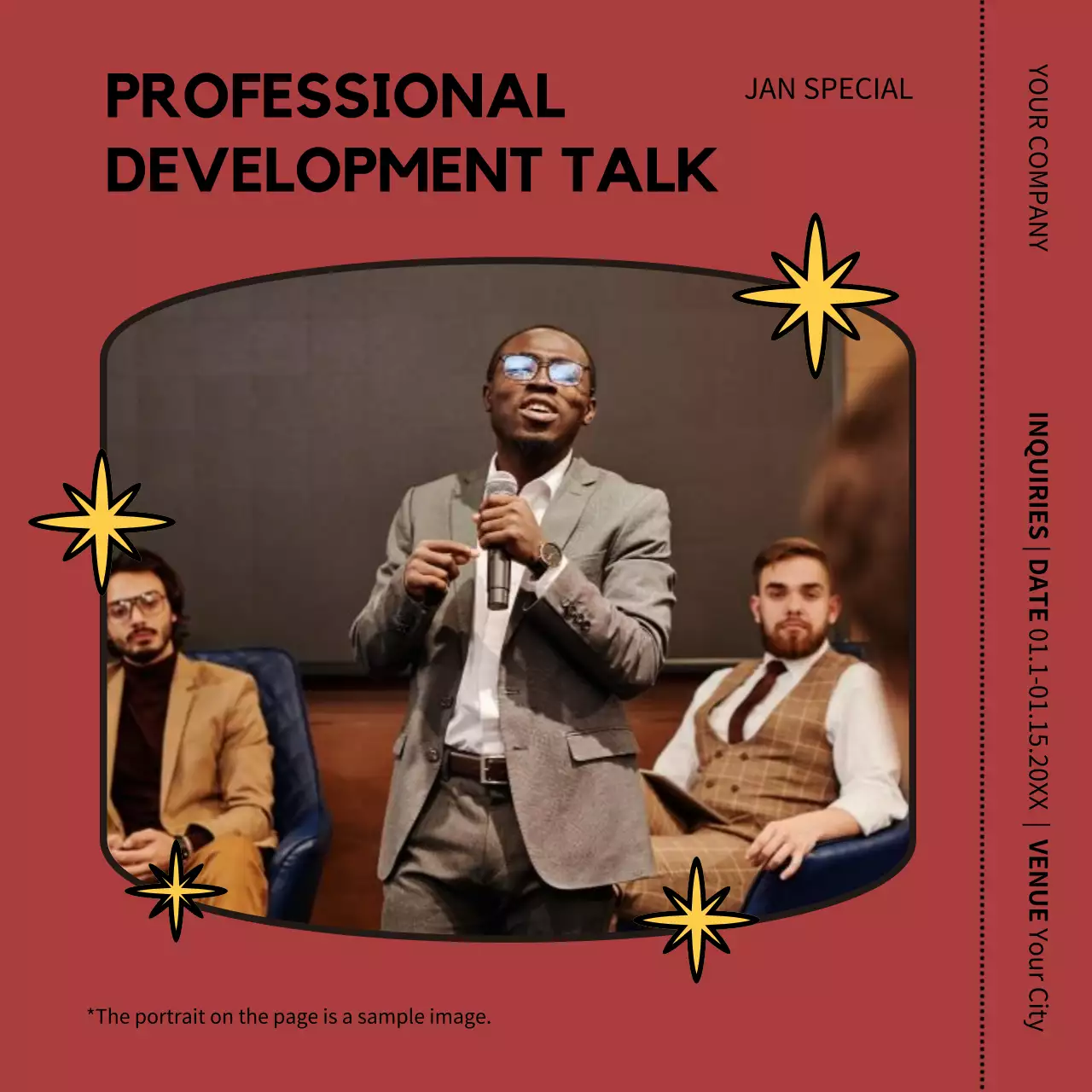 Red Professional Development Announcement Social Media Post