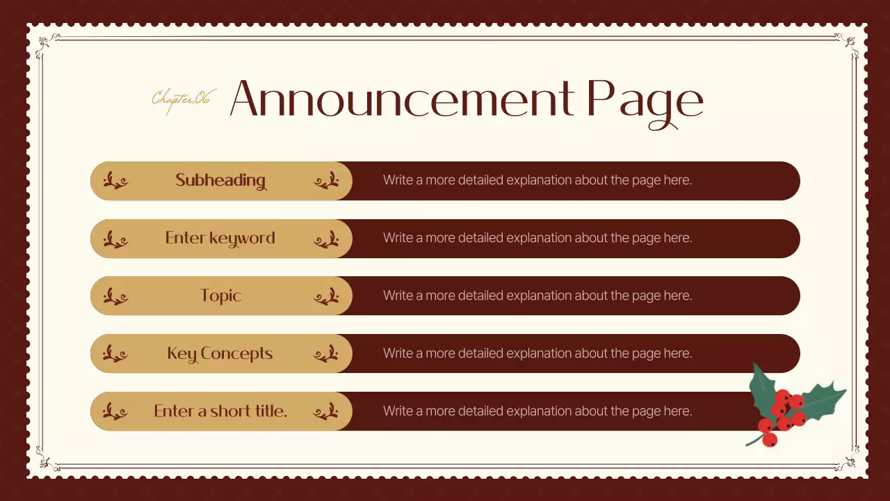 레드 전통 크리스마스 이벤트 프레젠테이션