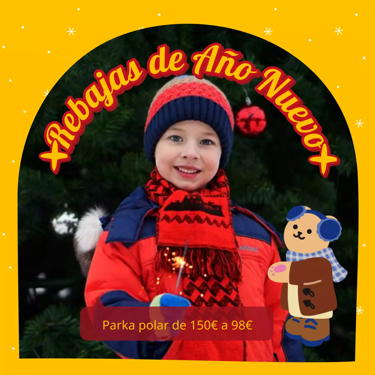 Pop-art de anuncios de eventos de fidelización y descuentos de invierno en azul y amarillo