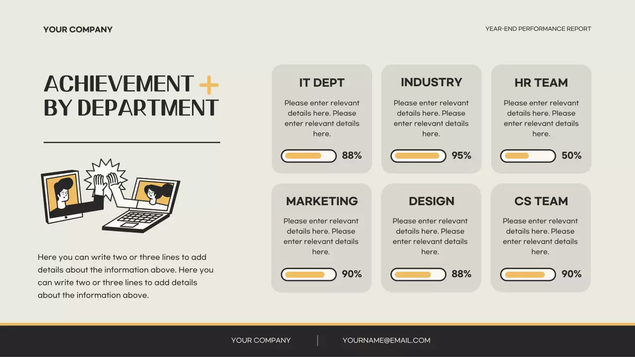 베이지 미니멀 수익 보고서 프레젠테이션