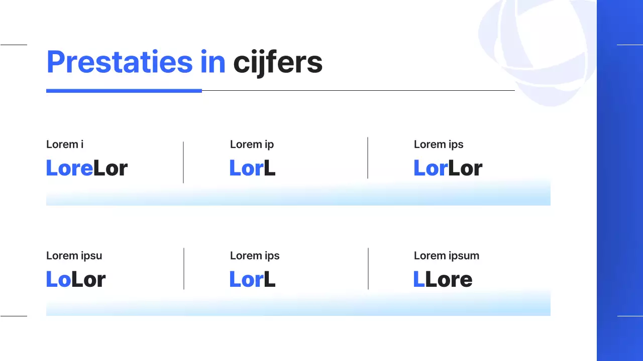 Een eenvoudig prestatieverslag aan het einde van het jaar in blauw