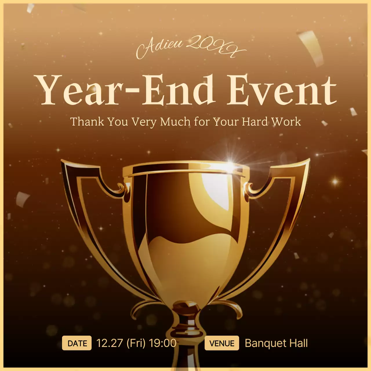 골드 엘레강트 이벤트 초대장 소셜 미디어 게시물