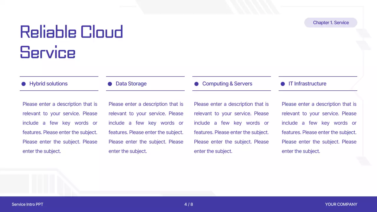 블루 모던 서비스 프레젠테이션