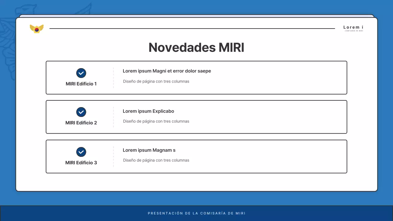Anuncios por defecto del boletín de la comisaría de policía en azul y azul marino