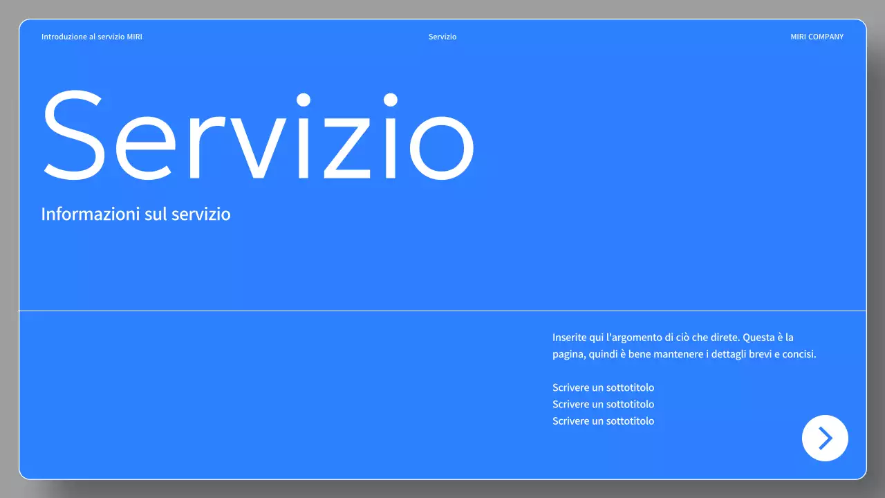 Un semplice brief di servizio nero e blu
