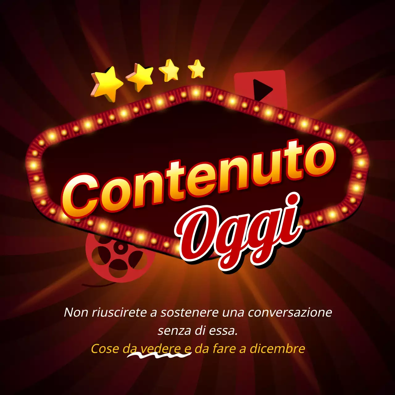 Un post introduttivo di contenuto retro rosso e giallo