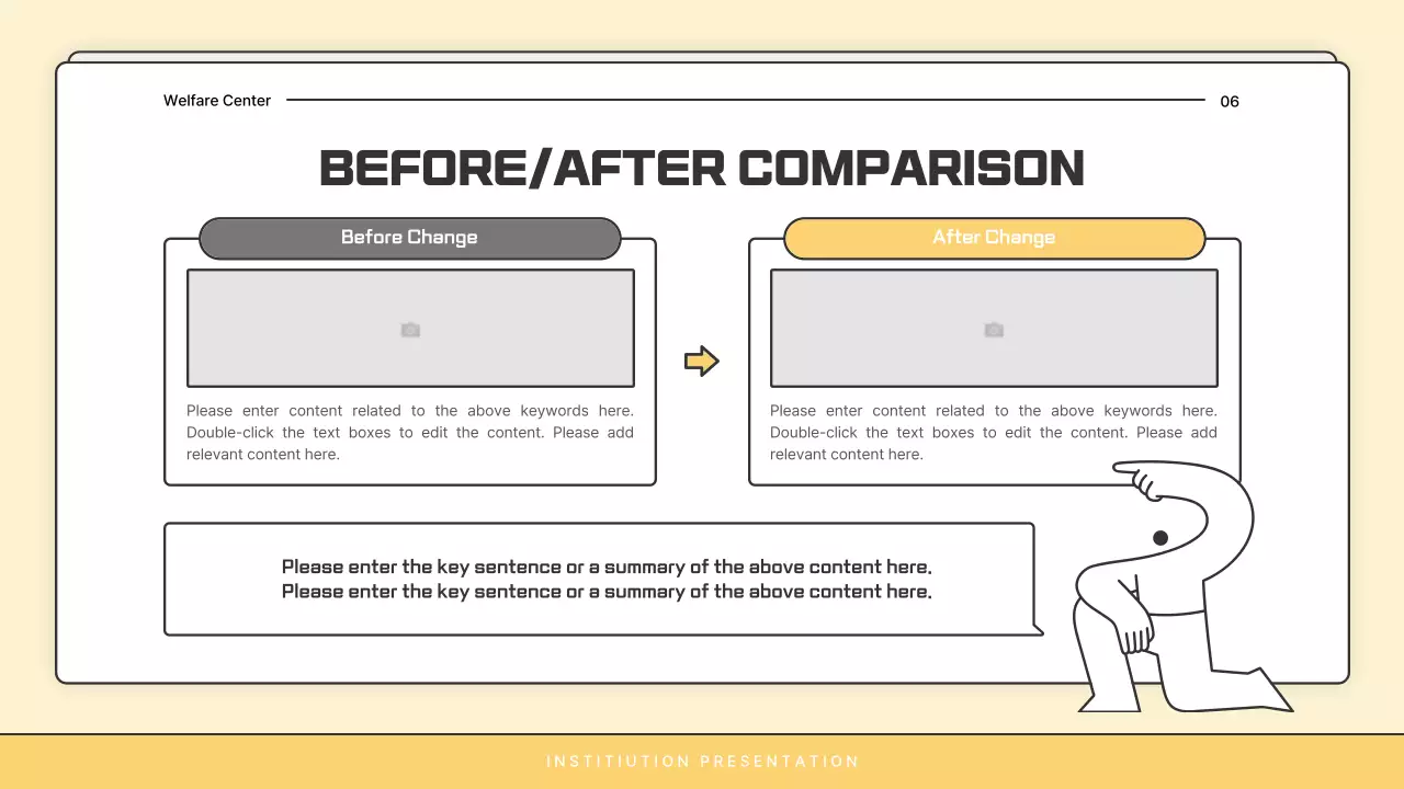 A basic yellow and white welfare center newsletter post