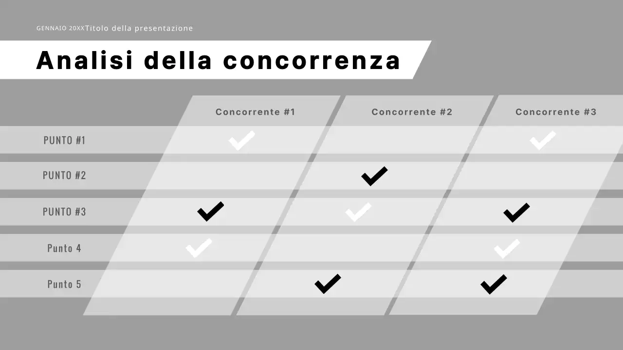 Proposta commerciale moderna in bianco e nero
