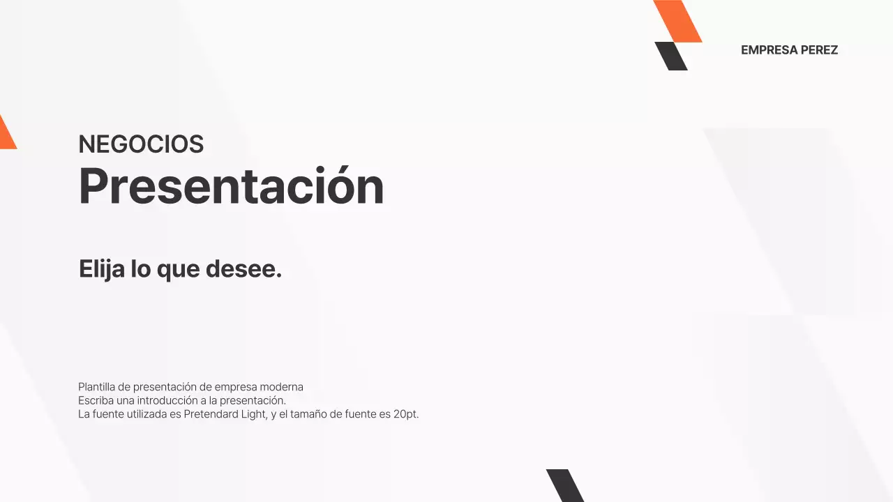 Una sencilla propuesta empresarial en naranja y blanco y negro