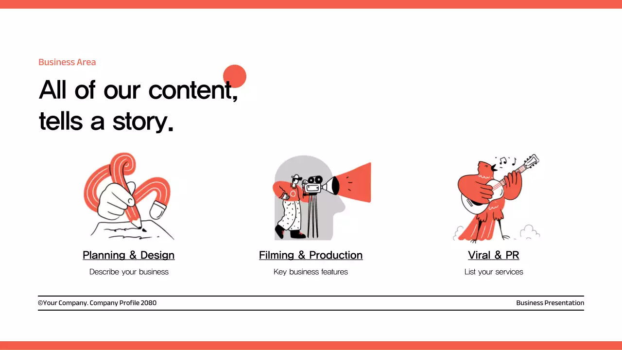 빨강과 검정의 심플한 회사 소개서