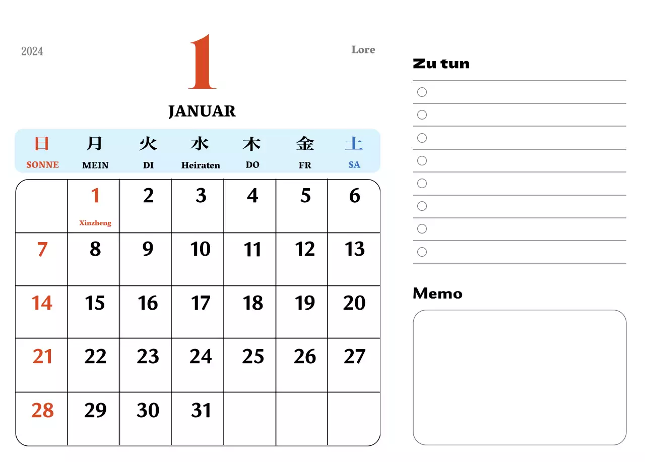 Rote und blaue Retro-Untersetzer Erinnerungskalender