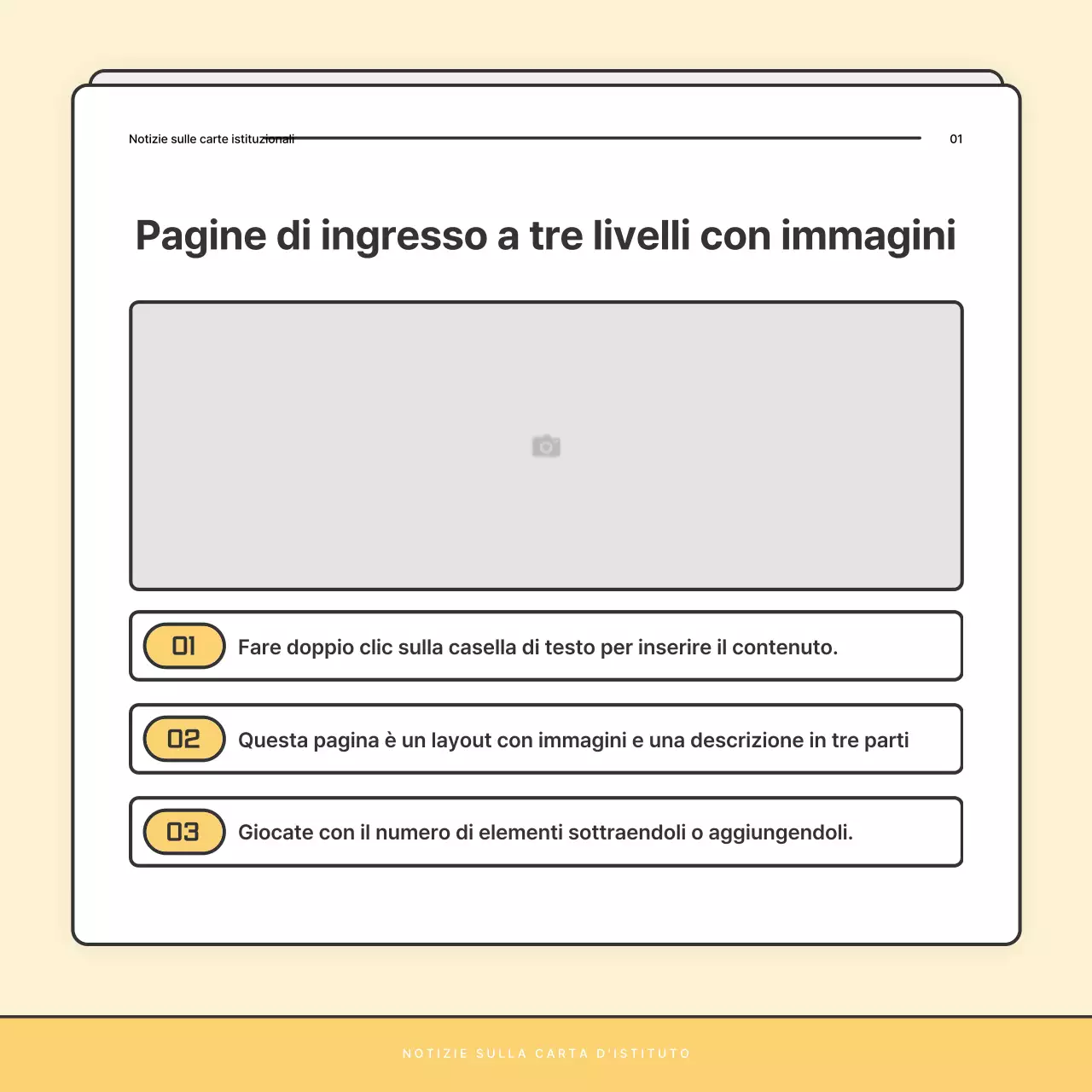 Un bollettino di base giallo e bianco dell'ufficio di assistenza sociale
