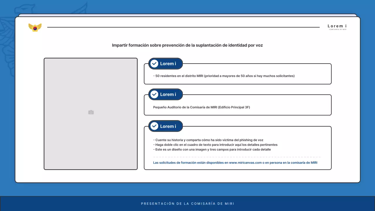 Anuncios por defecto del boletín de la comisaría de policía en azul y azul marino
