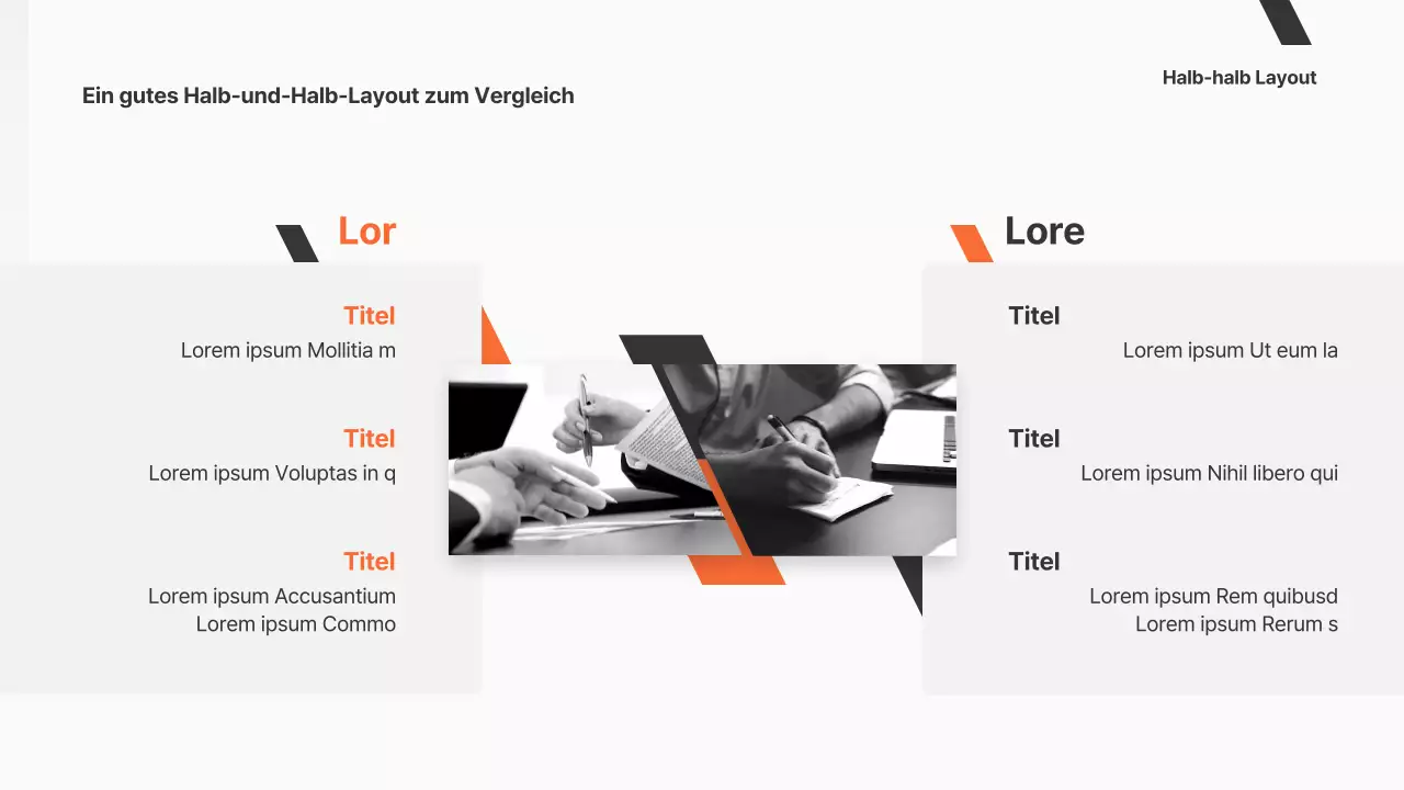 Ein einfacher Geschäftsvorschlag in Orange und Schwarz-Weiß