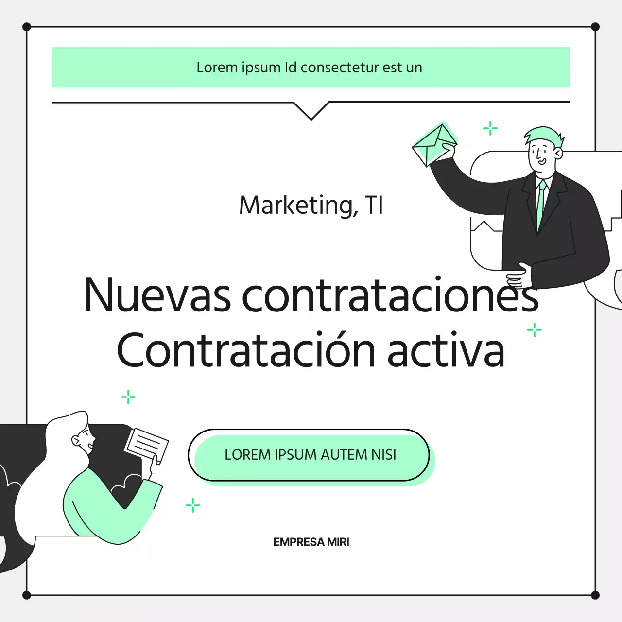 Membrete promocional minimalista de empresa en chartreuse y negro