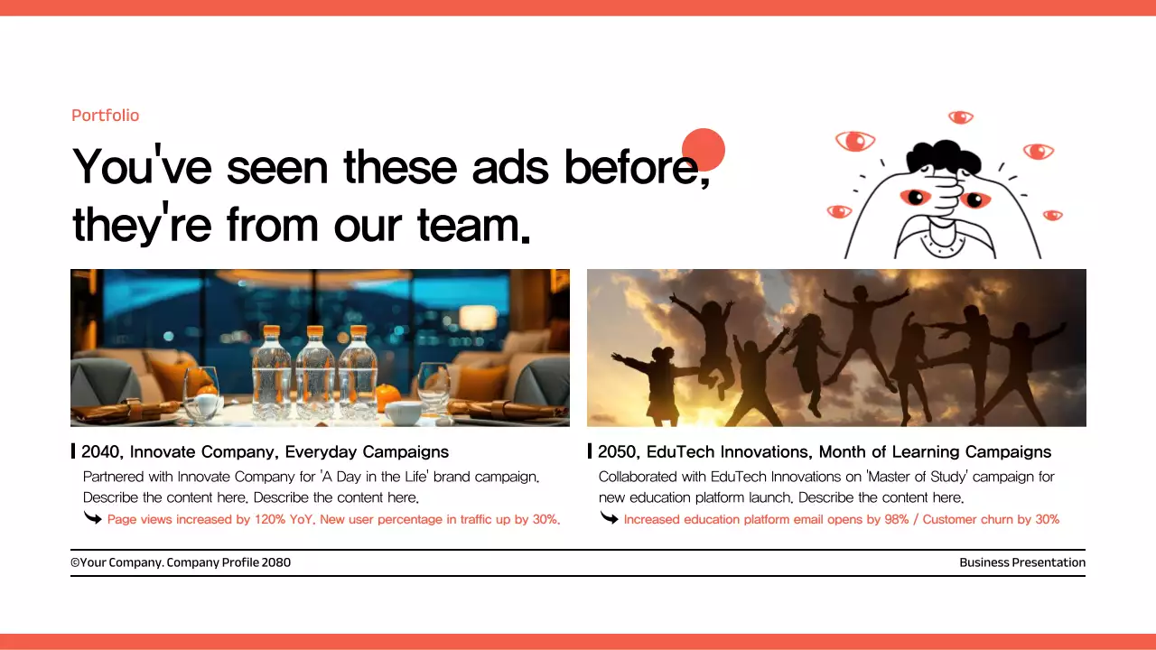 빨강과 검정의 심플한 회사 소개서