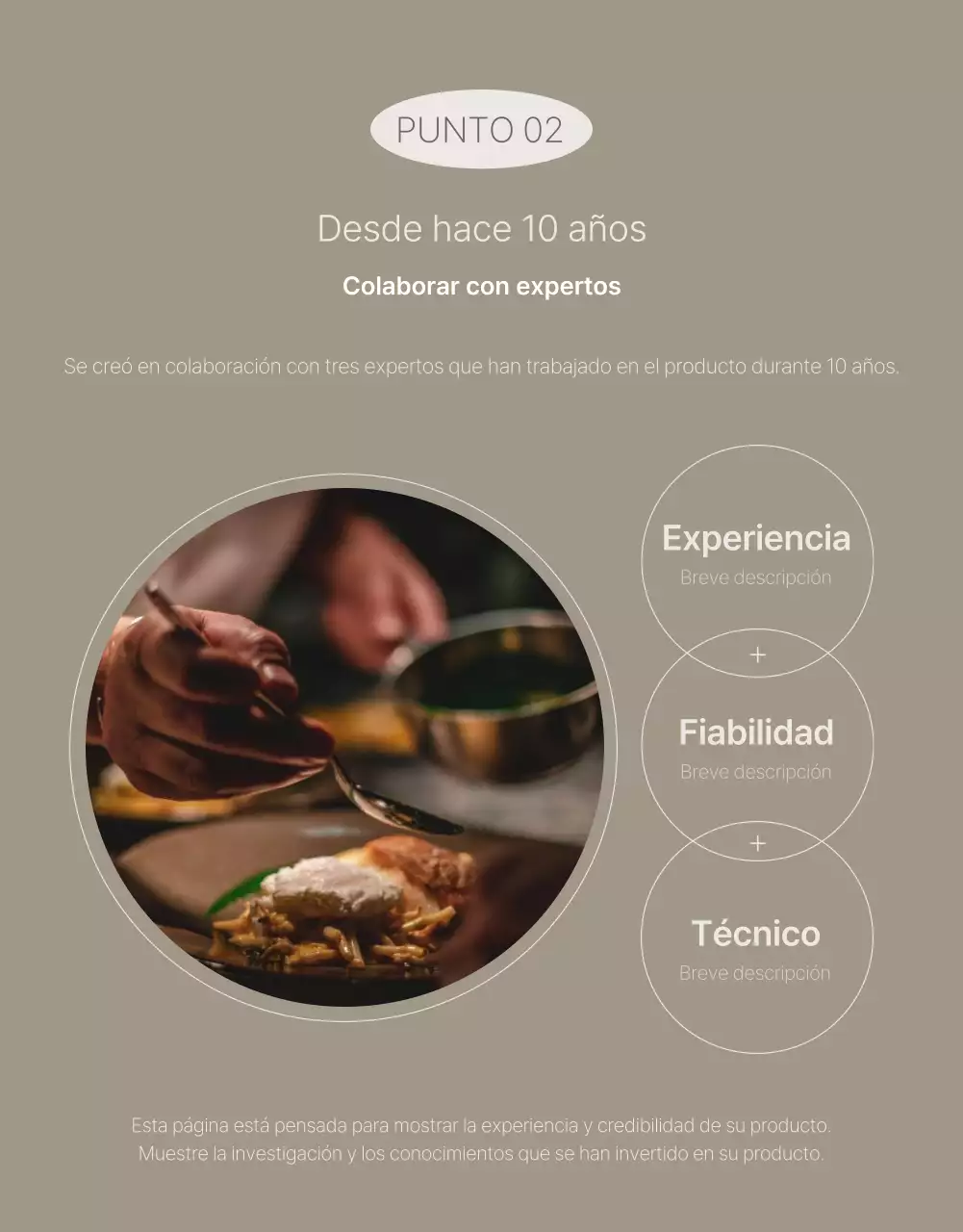 Promocionar un producto sencillo en beige y marrón