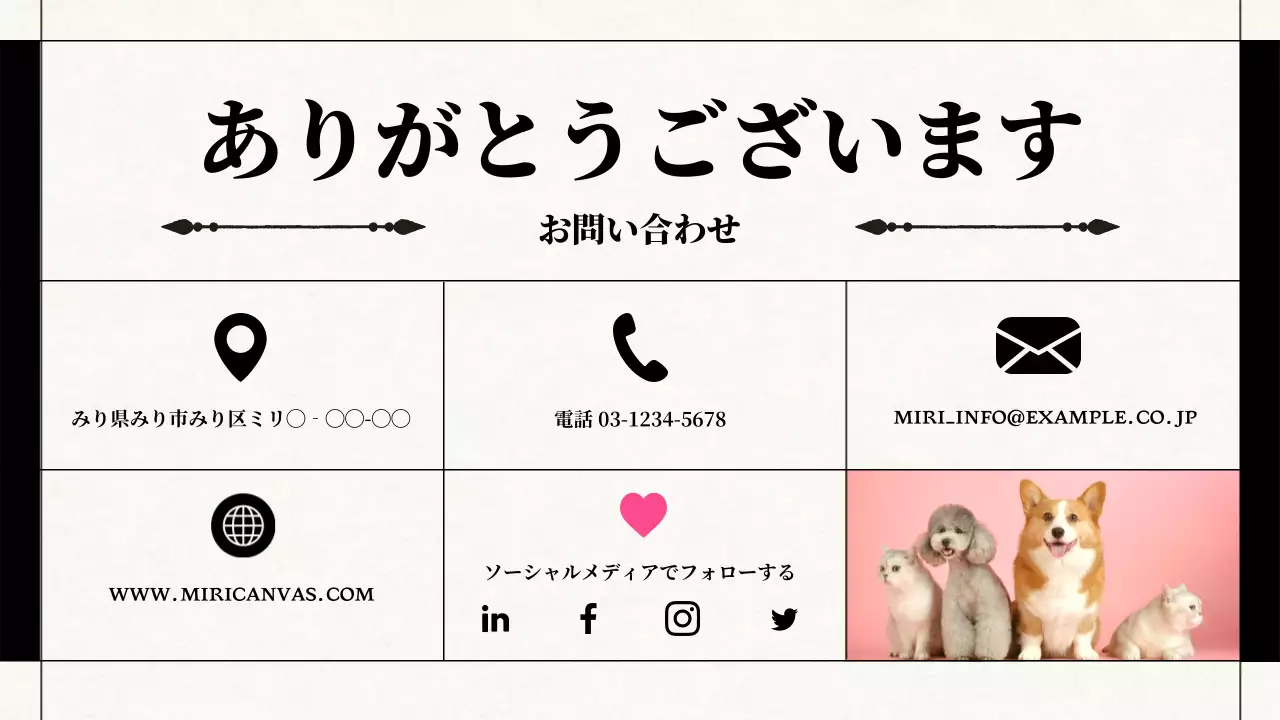 白黒 シンプル ペット 資料 プレゼンテーション