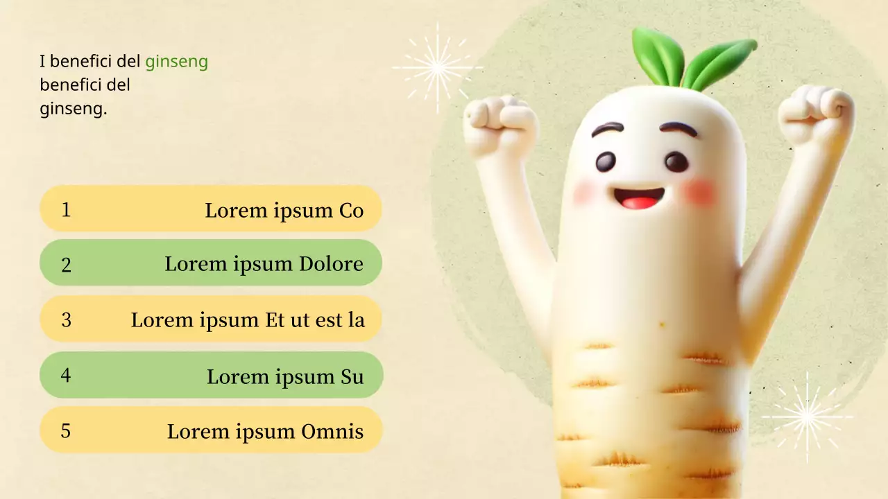 Un semplice piano giallo e verde per una festa locale del ginseng