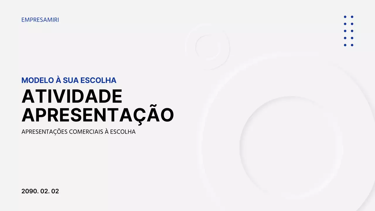Uma apresentação comercial simples e cinzenta