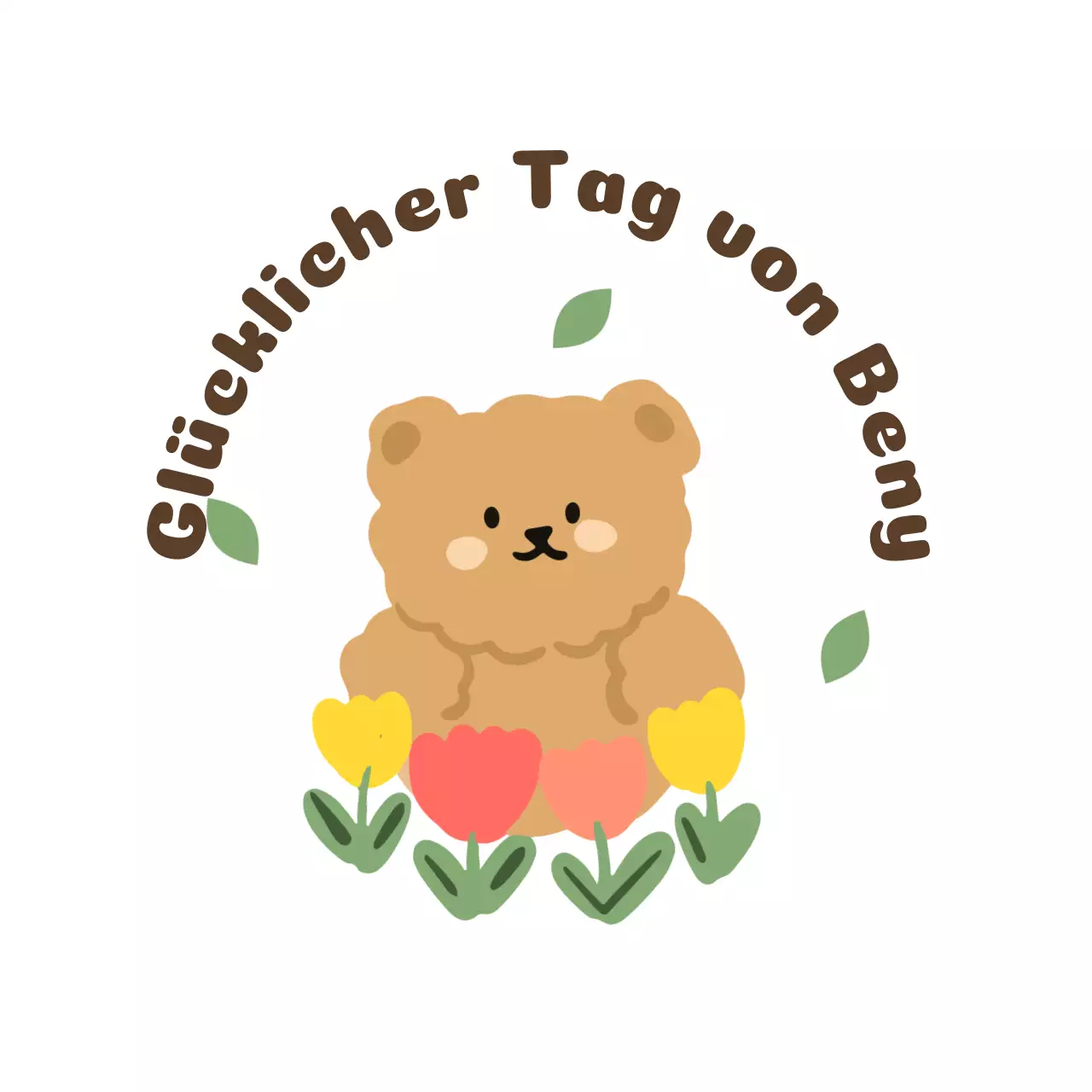 Niedlicher Teddybär Briefpapierentwurf mit Blumen