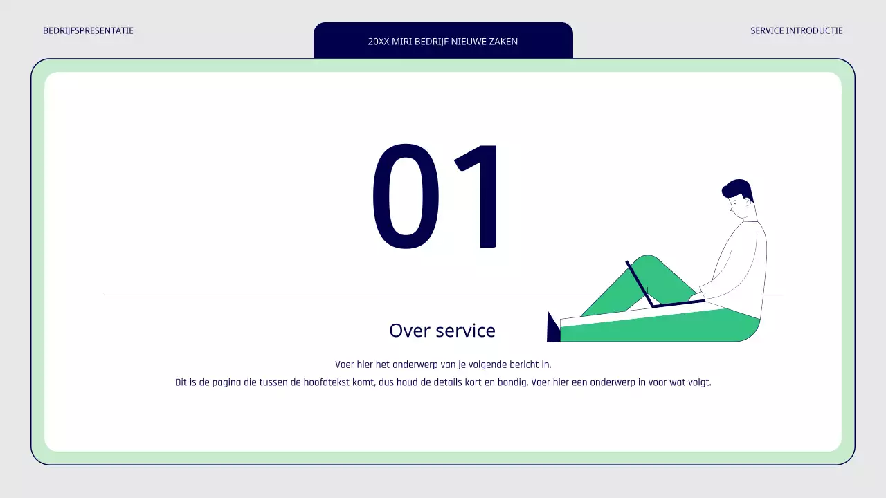 Een eenvoudig groen en grijs nieuw servicepunt