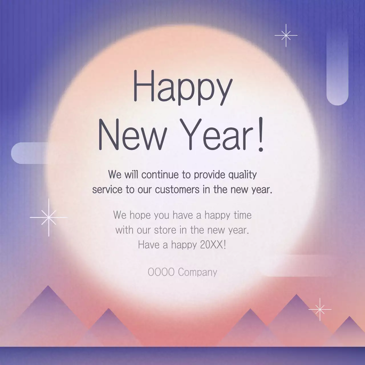 Purple Elegant New Year's Card Social Media Post