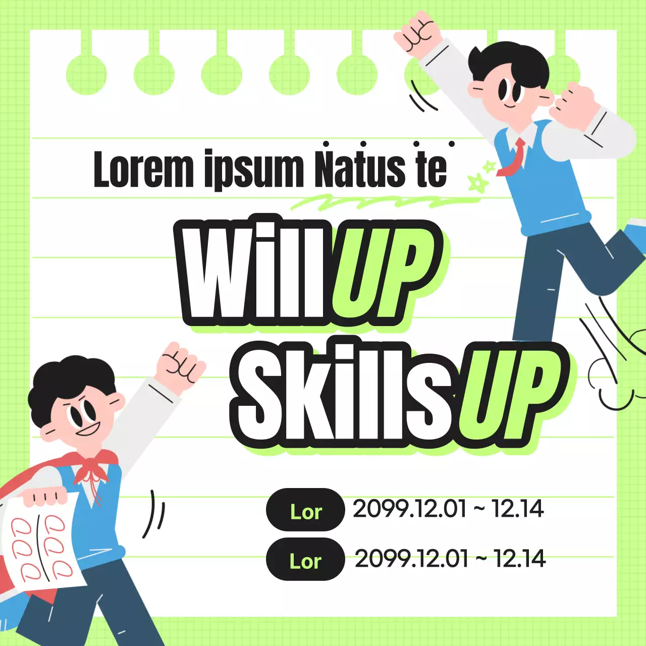 Promover promoções de regresso às aulas com toques de verde-limão