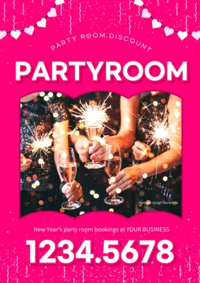 Pink Trendy Party Promotion Poster